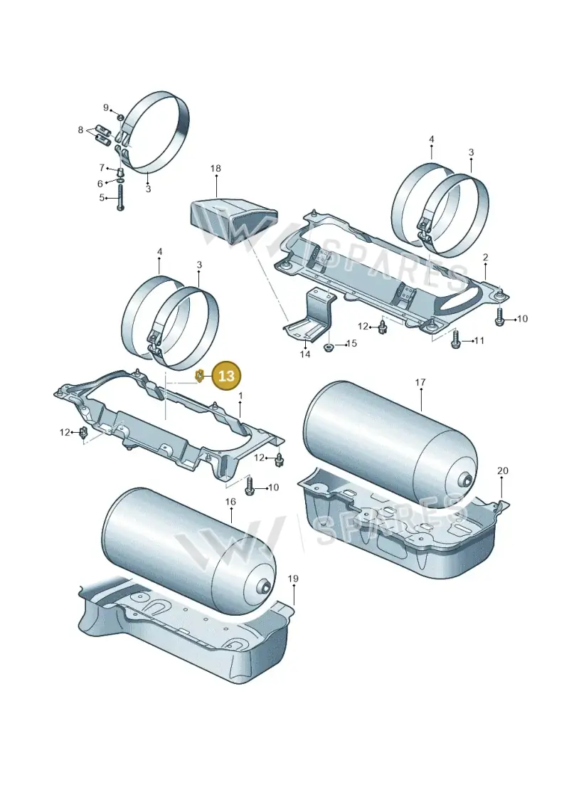 N10444201 — Volkswagen Up! 1.0 BlueMotion (2016-2023) diagram 892201100, position 13