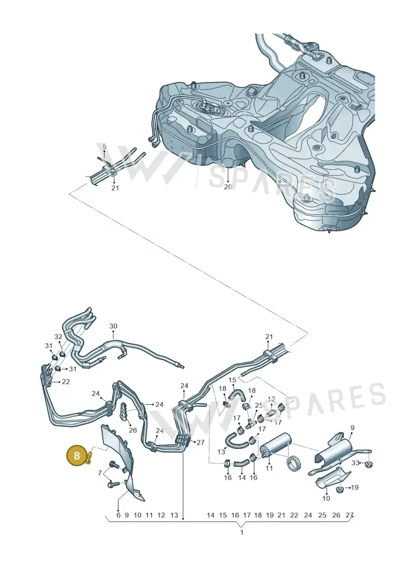 N10449202 — Audi A7 Sportback (2018-2025) diagram 435201060, position 8