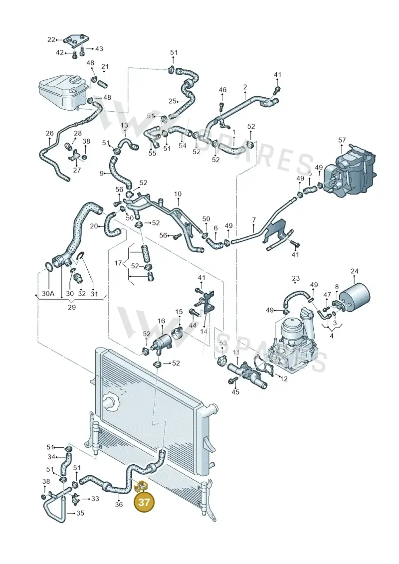N10450801 — Volkswagen Touareg                08> (2007-) diagram 616121540, position 37