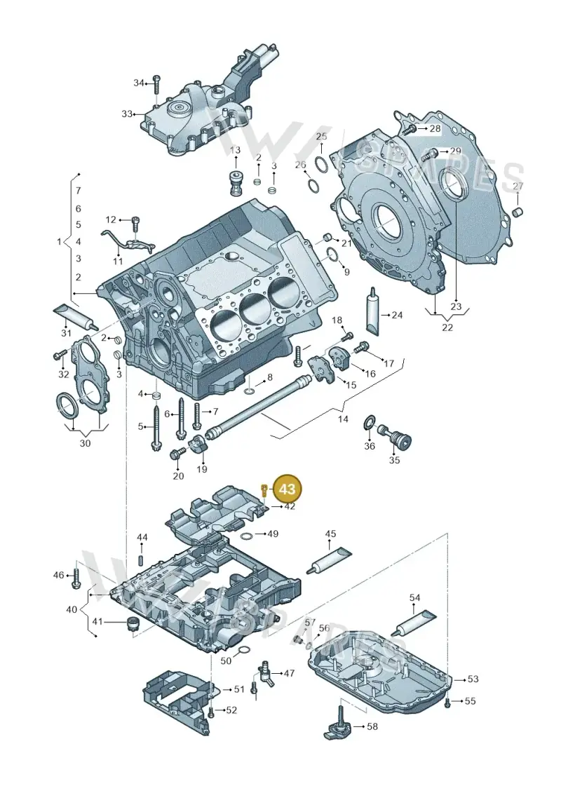 N10451401 — Volkswagen Touareg BlueMotion (2014-2018) diagram 693103050, position 43