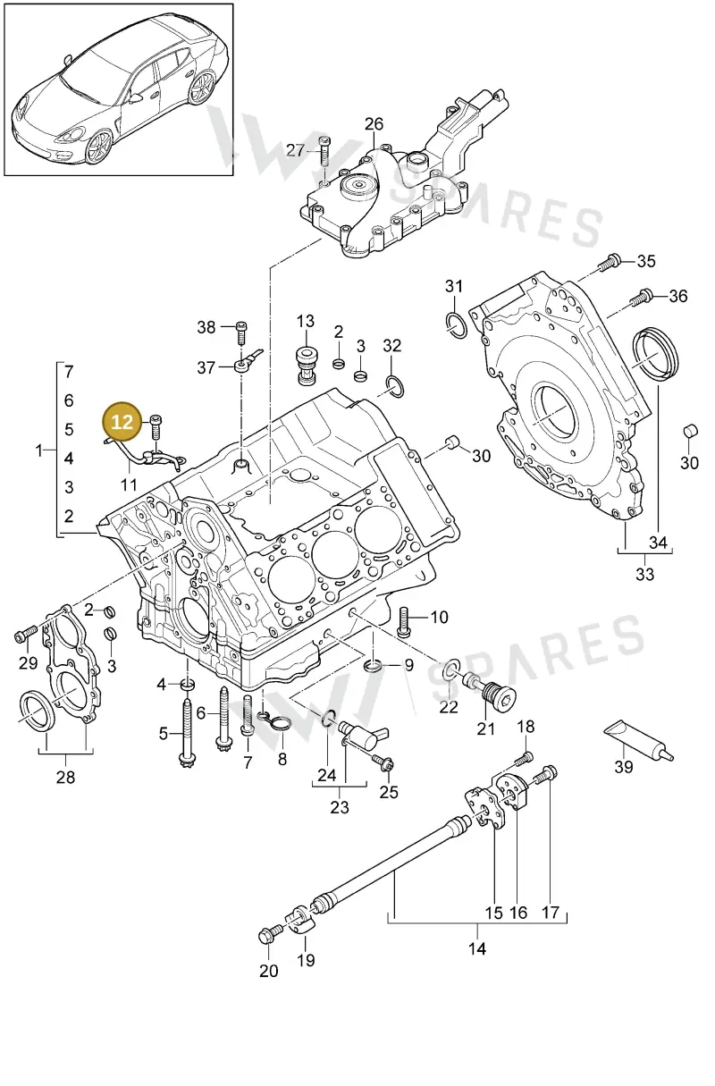 N10451407 — Porsche Panamera (2009-2016) diagram p35101050, position 12