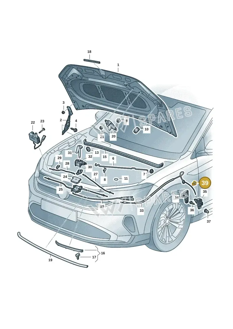N10453101 — Volkswagen Taigo (2021-2024) diagram 2f0823000, position 39