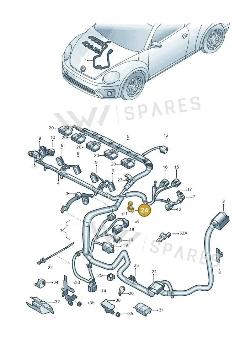N10458601 — Volkswagen Beetle (2016-2019) diagram 801971170, position 24
