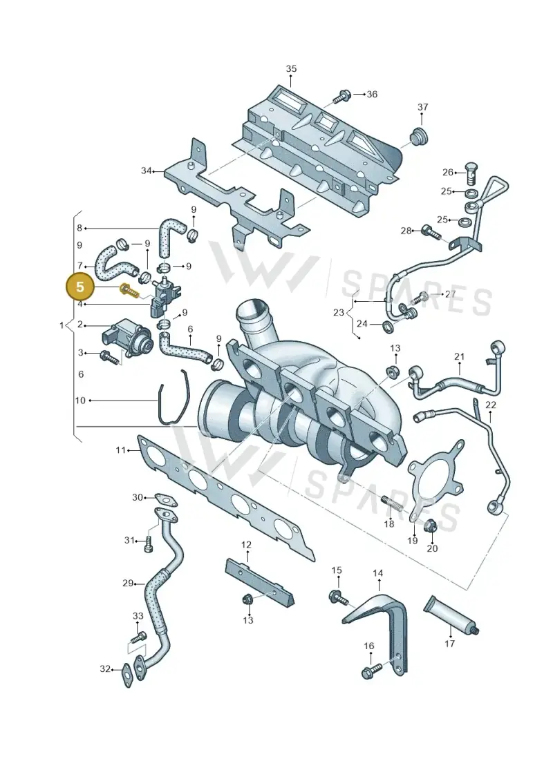 N10459201 — Volkswagen Scirocco 2.0 (2014-2017) diagram 634145550, position 5