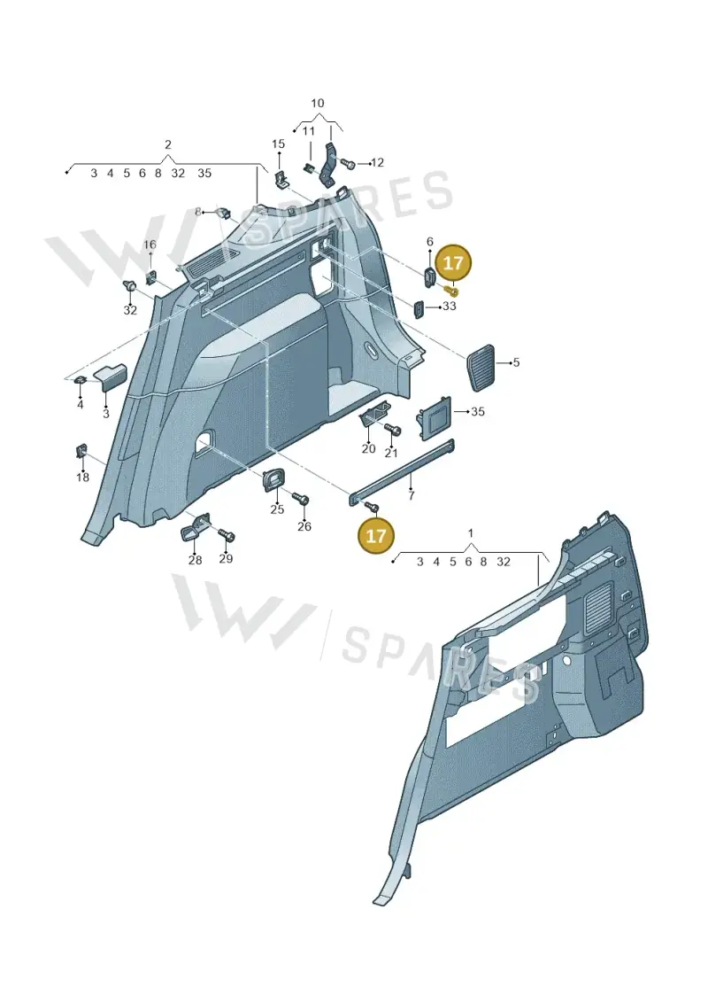 N10459201 — Volkswagen Touran 2,0 BlueMotion (2015-2024) diagram 869867900, position 17