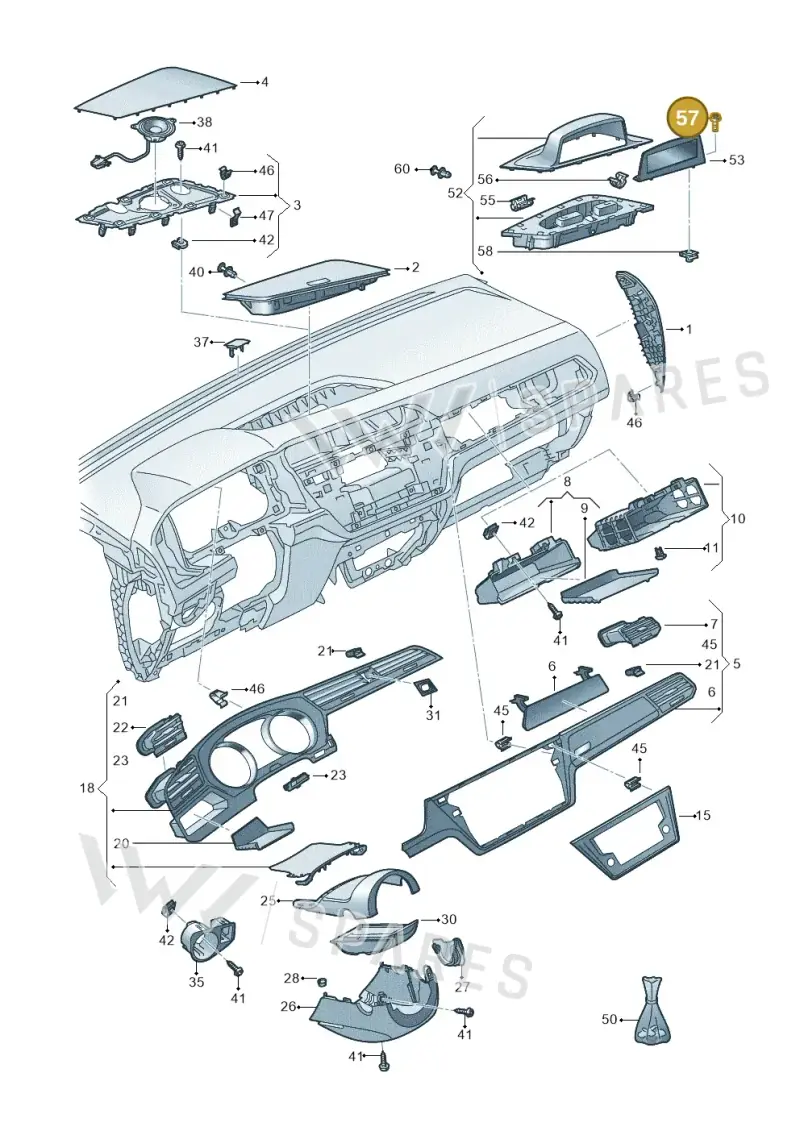 N10459203 — Volkswagen Touran 2,0 BlueMotion (2015-2024) diagram 869857100, position 57
