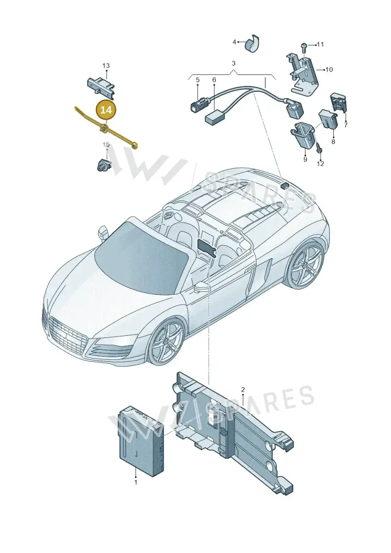 N10461301 — Audi R8 Spyder (2015-2024) diagram 872907470, position 14