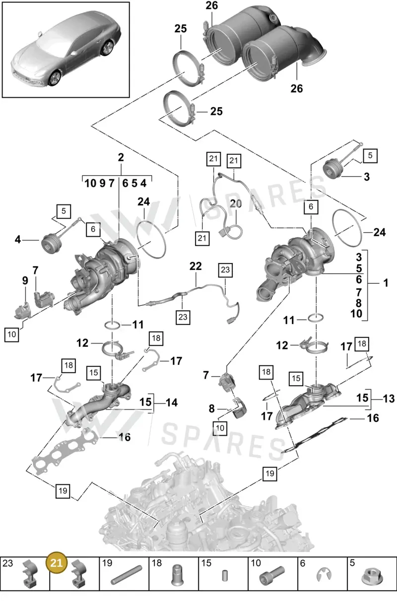 N10463002 — Porsche Panamera (2016-2020) diagram p49202000, position 21