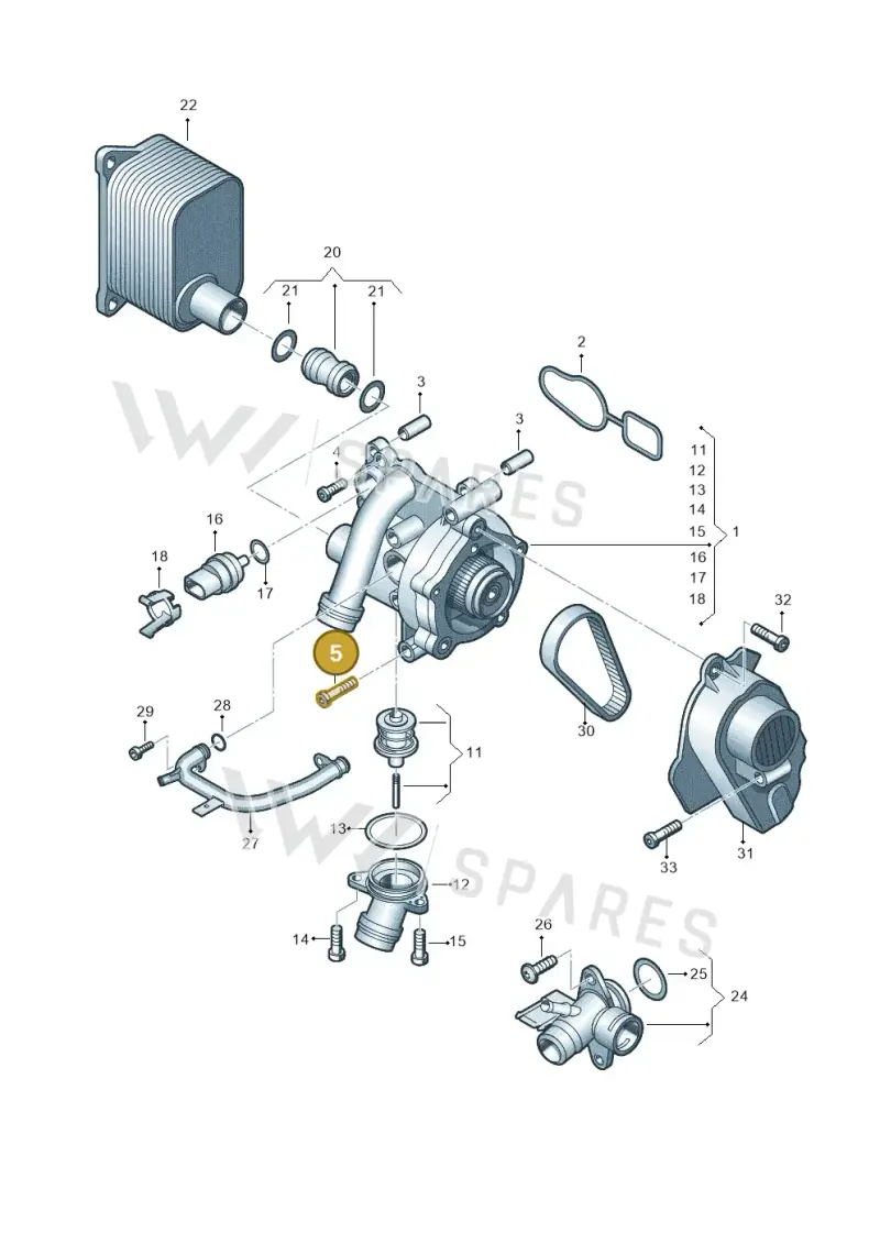 N10470705 — Volkswagen Amarok twin cab (2016-2022) diagram 894121020, position 5