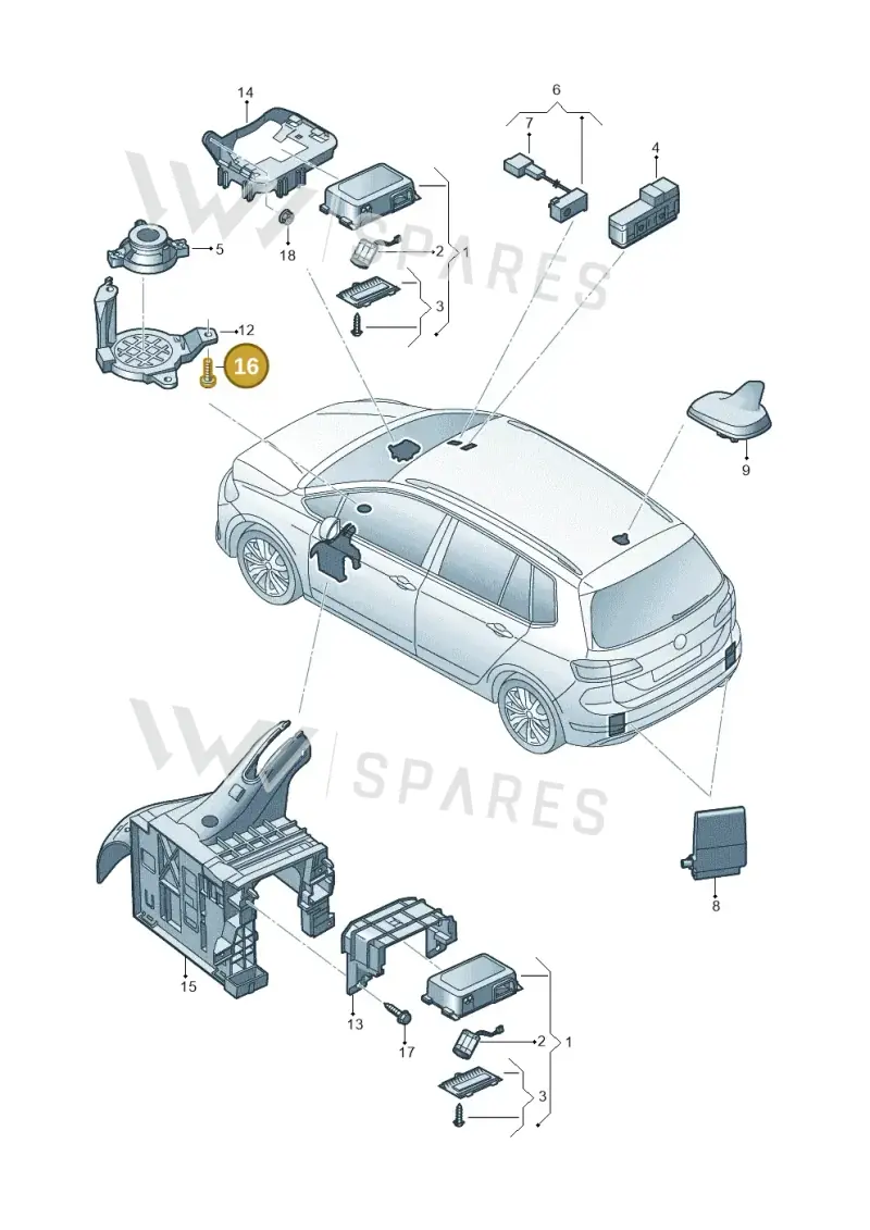N10473401 — Volkswagen Golf Sportsvan 1.6 (2014-2020) diagram 780035600, position 16