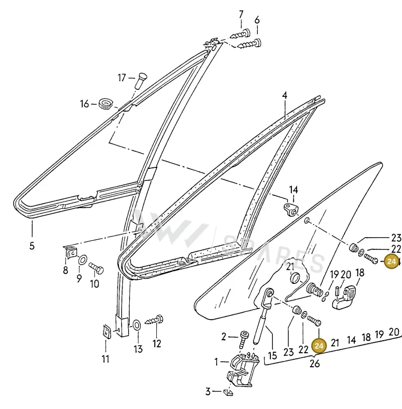 N10484002 — Volkswagen Rabbit Conv./Cabrio (1983-1993) diagram 044158000, position 24