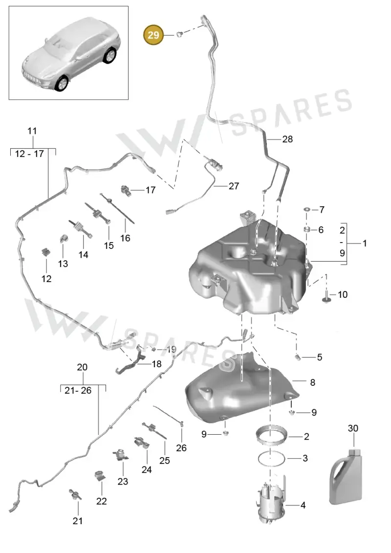 N10484002 — Porsche Macan (2013-2018) diagram p44201080, position 29