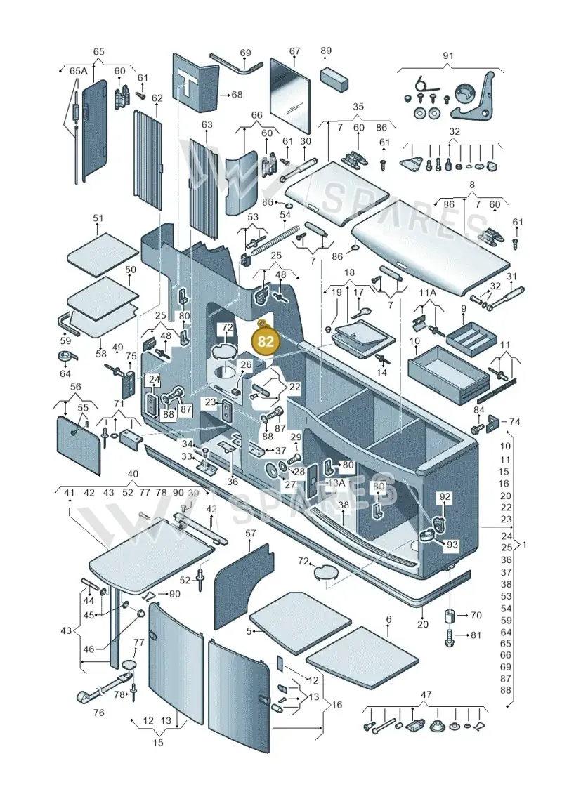 N10486501 — Volkswagen California Camper (2011-2015) diagram 452068000, position 82