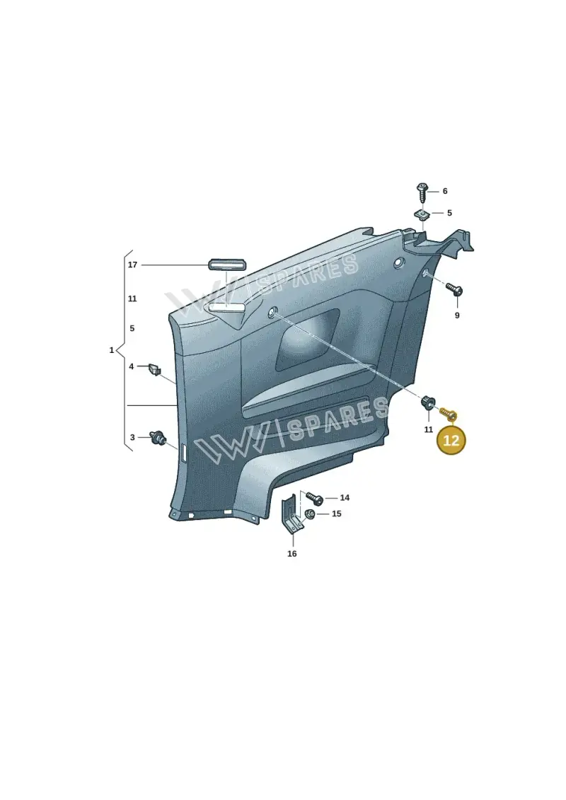 N10488205 — Volkswagen T-Roc convertible 1.5 (2019-2024) diagram 2gk867050, position 12