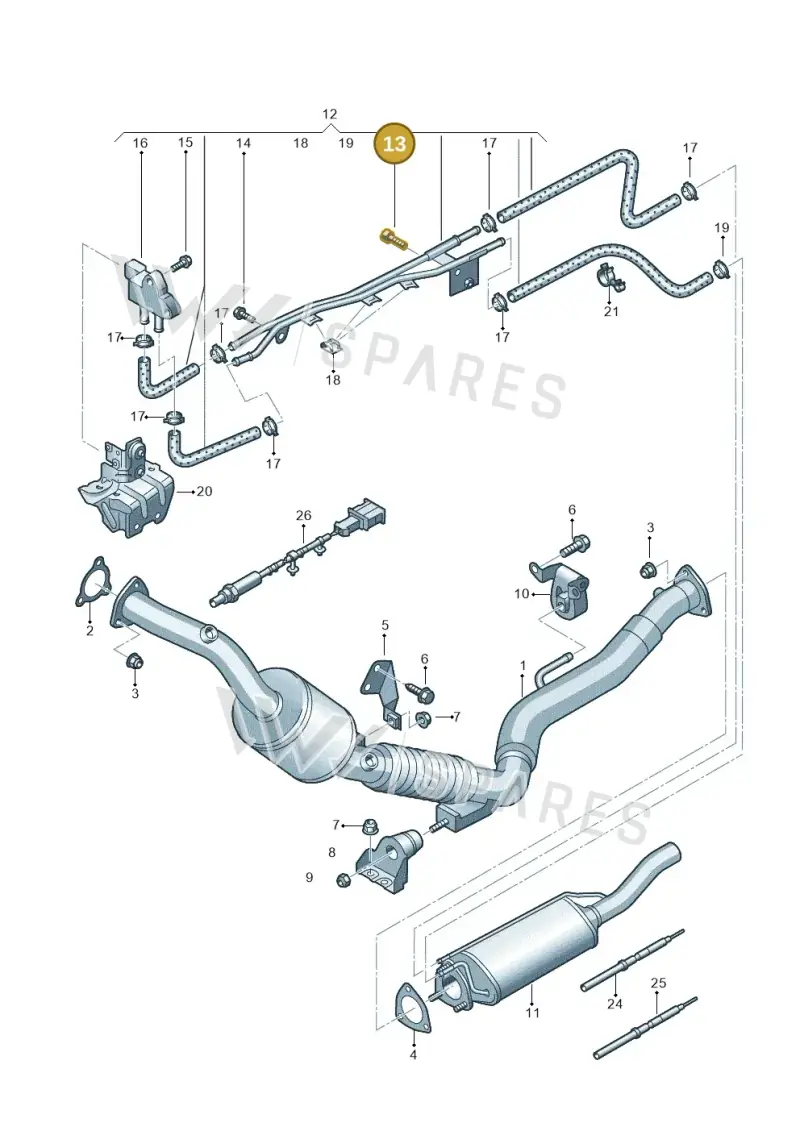 N10489802 — Volkswagen Phaeton 4motion (2010-2016) diagram 258253710, position 13