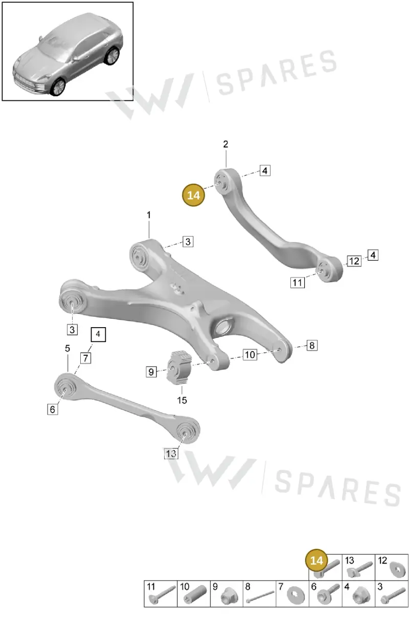N10500701 — Porsche Macan (2018-2022) diagram p52501010, position 14