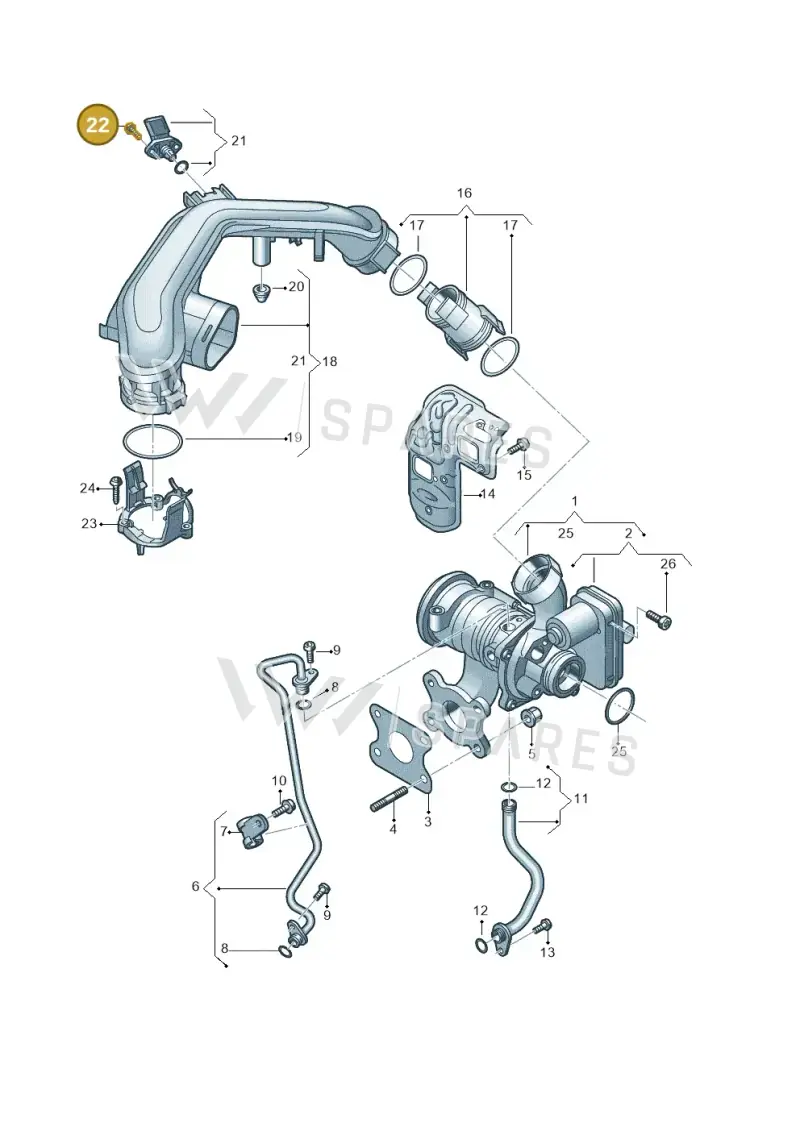 N10507201 — Volkswagen T-Roc convertible 1.5 (2019-2024) diagram 587145202, position 22