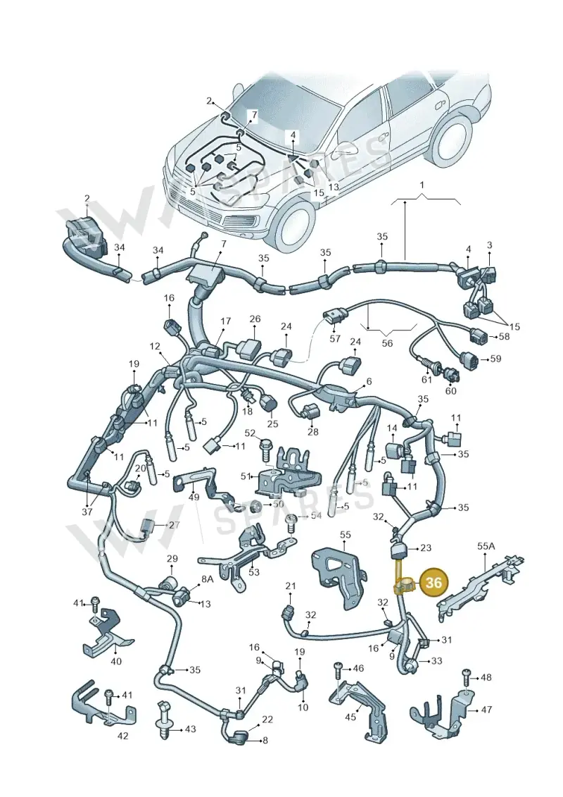 N10507401 — Volkswagen Touareg (2014-2018) diagram 693971120, position 36