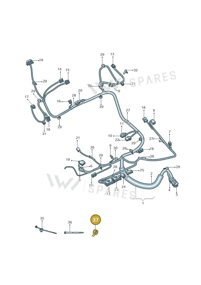 N10509502 — Volkswagen Passat Pro (2024-) diagram 3jg972025, position 37