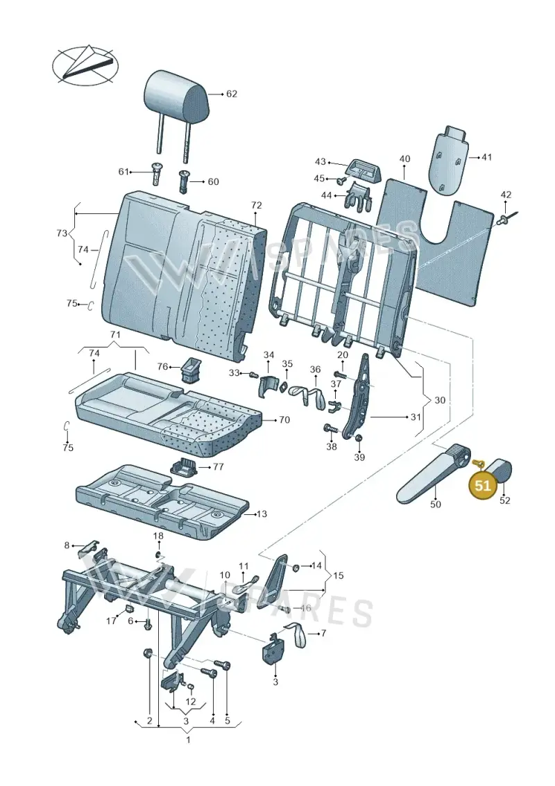 N10517303 — Volkswagen Caravelle (2019-2024) diagram 861883000, position 51