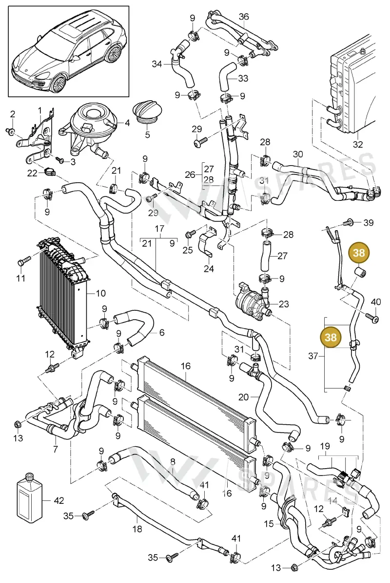 N10519601 — Porsche Cayenne (2010-2018) diagram p37105056, position 38