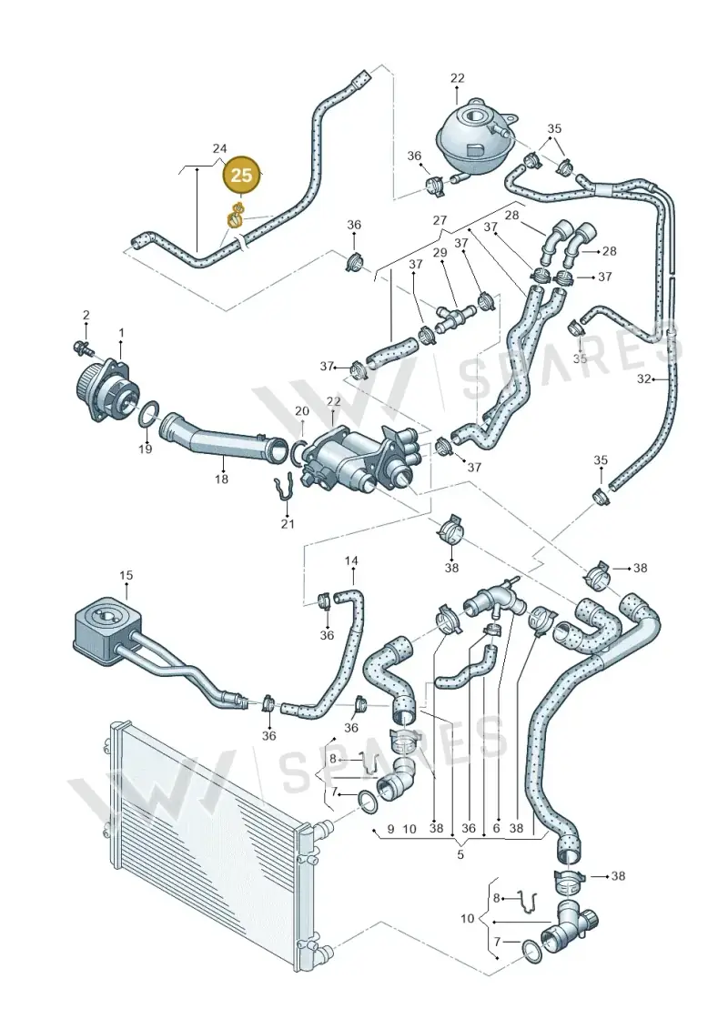 N10522701 — Volkswagen Jetta/Wagon (2002-2006) diagram 194121220, position 25