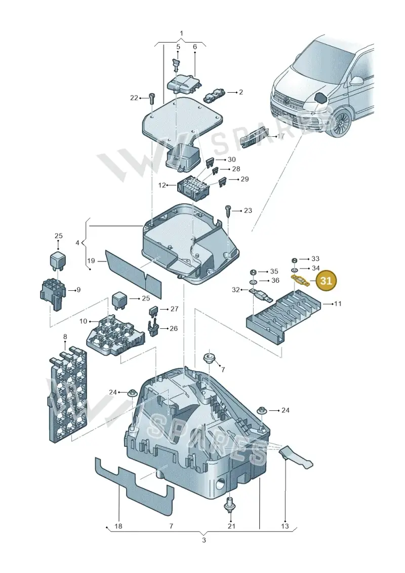 N10525507 — Volkswagen Caravelle (2015-2019) diagram 861937100, position 31