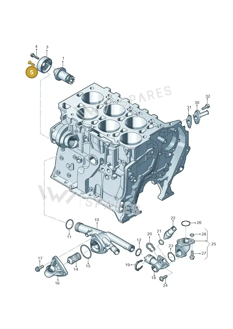 N10526802 — Volkswagen Passat CC (2011-2016) diagram 460121110, position 5