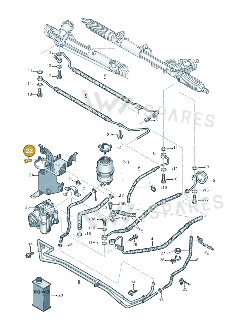 N10527703 — Audi A6 2.7 TDI (2008-2011) diagram 448422700, position 22