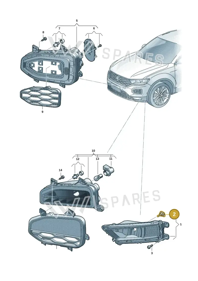 N10529501 — Volkswagen T-Roc convertible 1.5 (2019-2024) diagram 2gk941040, position 2