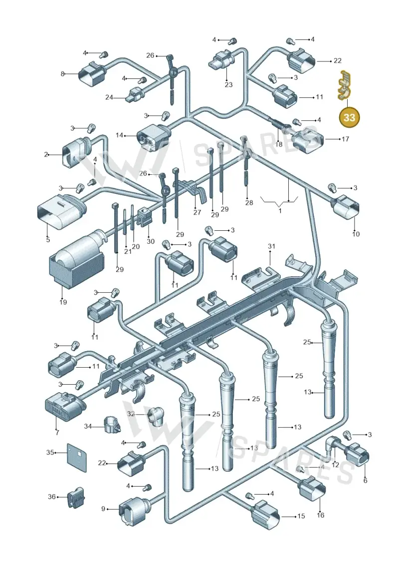 N10532201 — Volkswagen Jetta (2010-2014) diagram 692971130, position 33