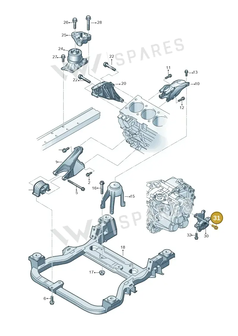 N10541002 — Volkswagen Caravelle (2015-2019) diagram 731199250, position 31