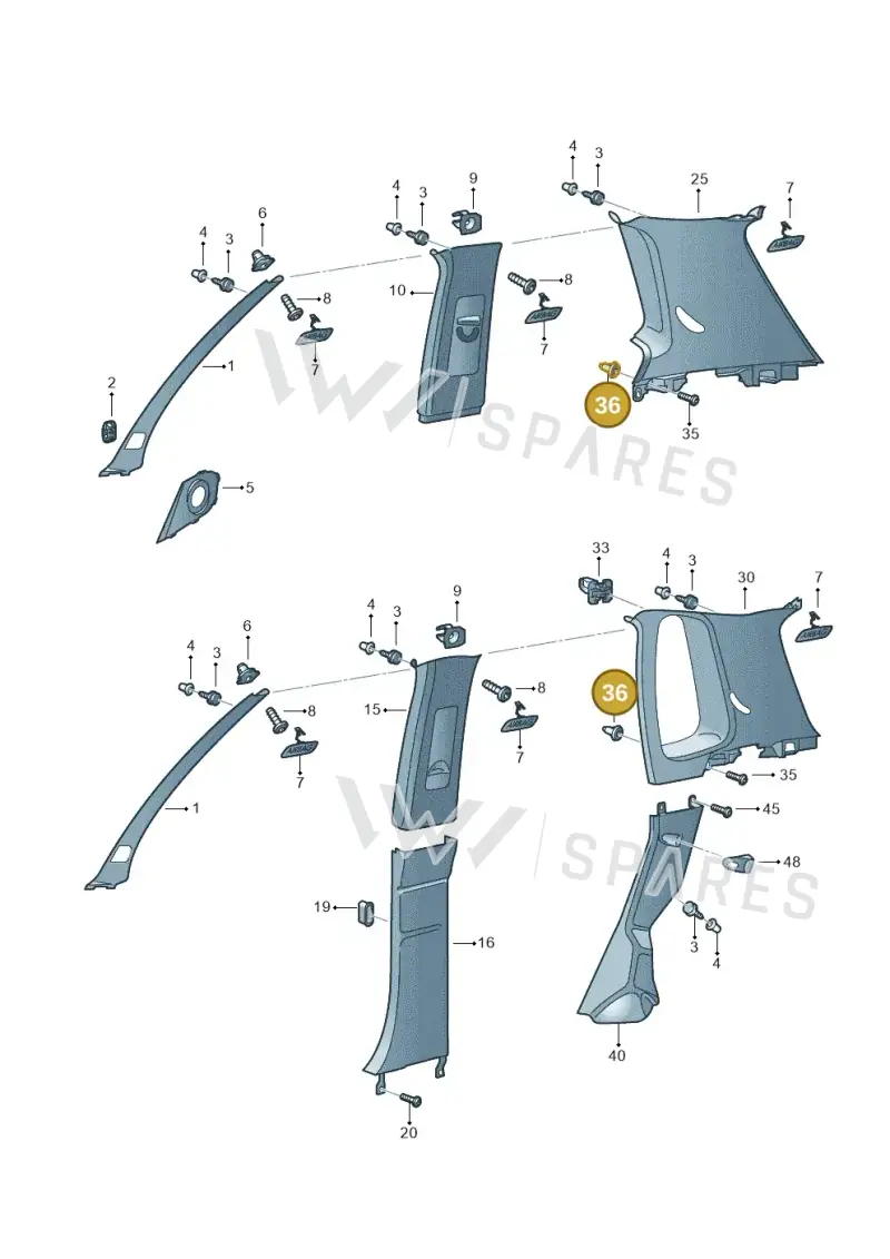 N10541201 — Volkswagen Polo (2011-2014) diagram 253867650, position 36