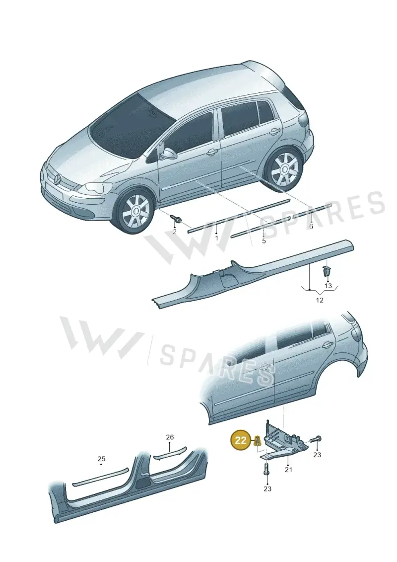 N10541201 — Volkswagen Golf Plus (2011-2014) diagram 459853000, position 22