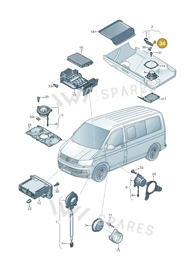 N10544302 — Volkswagen California Camper (2015-2019) diagram 871035350, position 34