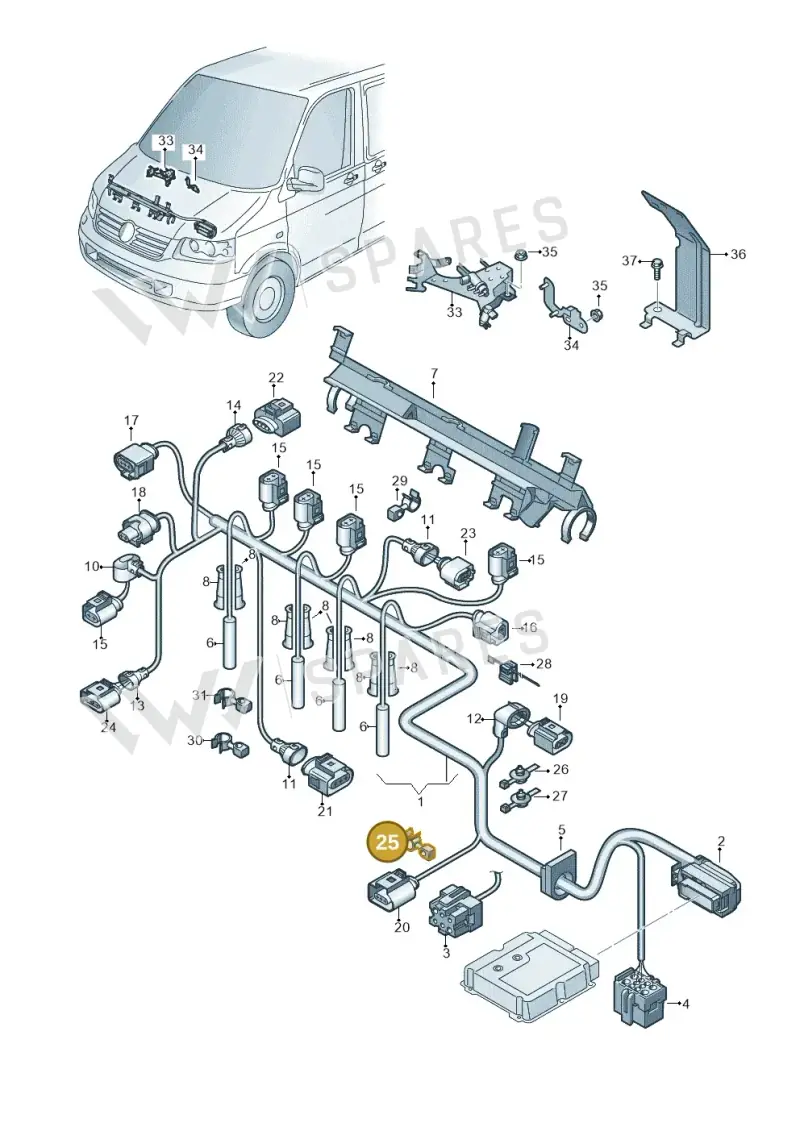 N10546101 — Volkswagen Caravelle (2015-2019) diagram 679971060, position 25