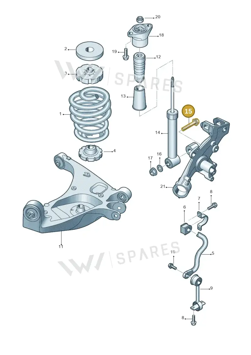 N10549402 — SEAT Exeo ST Reference (2008-2011) diagram 249511000, position 15