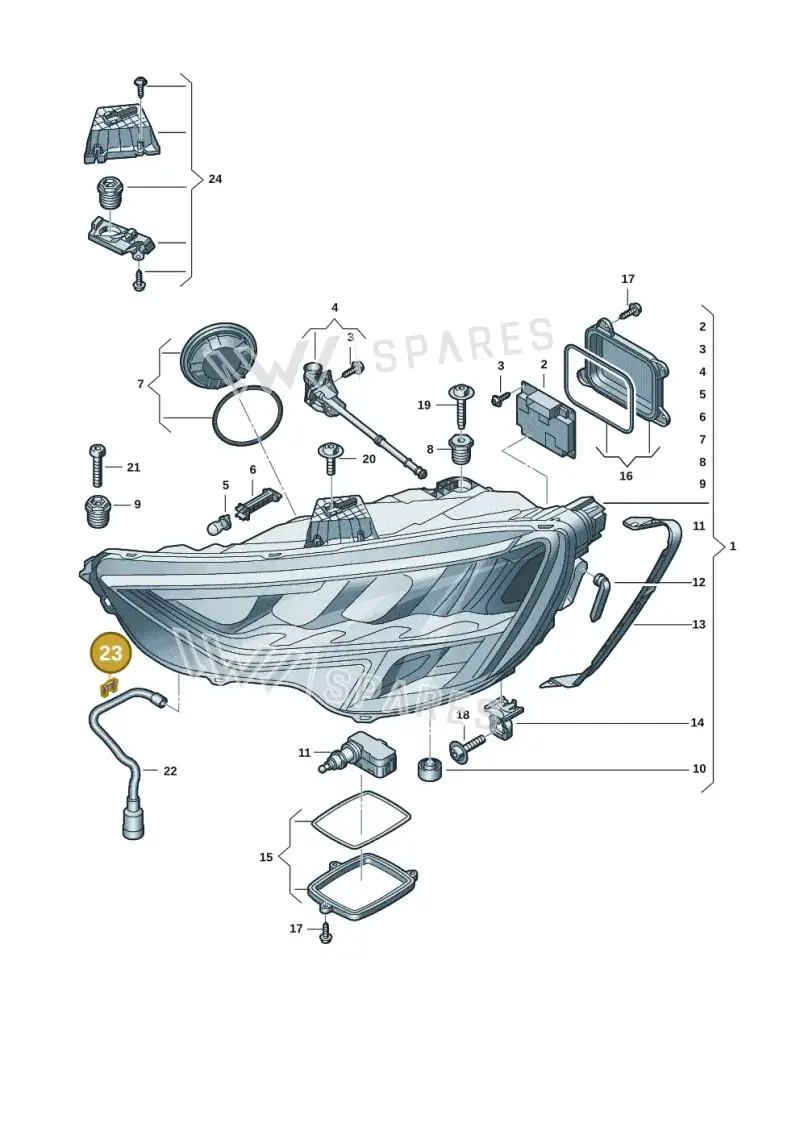 N10551802 — Audi A3 Sportback (2019-2025) diagram 596941005, position 23