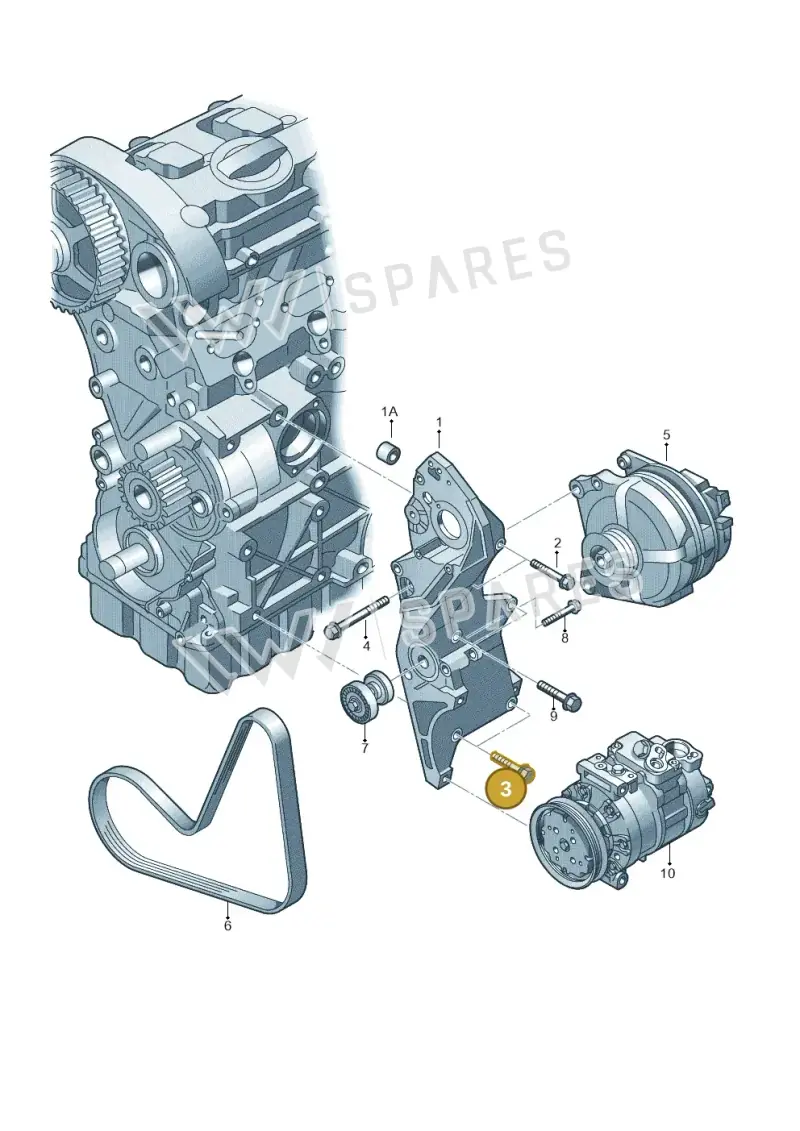 N10551901 — Volkswagen Jetta (2014-2017) diagram 694903700, position 3
