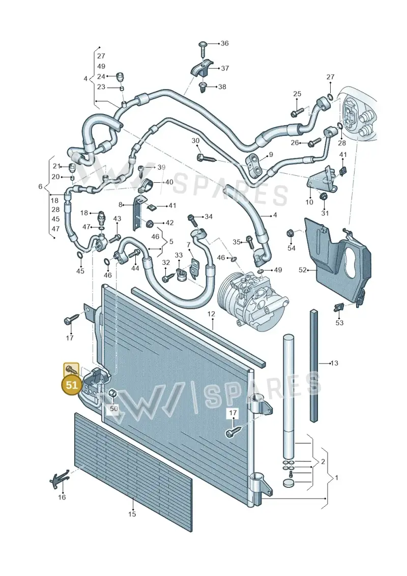 N10553901 — Volkswagen Jetta variant (2009-2014) diagram 409260410, position 51