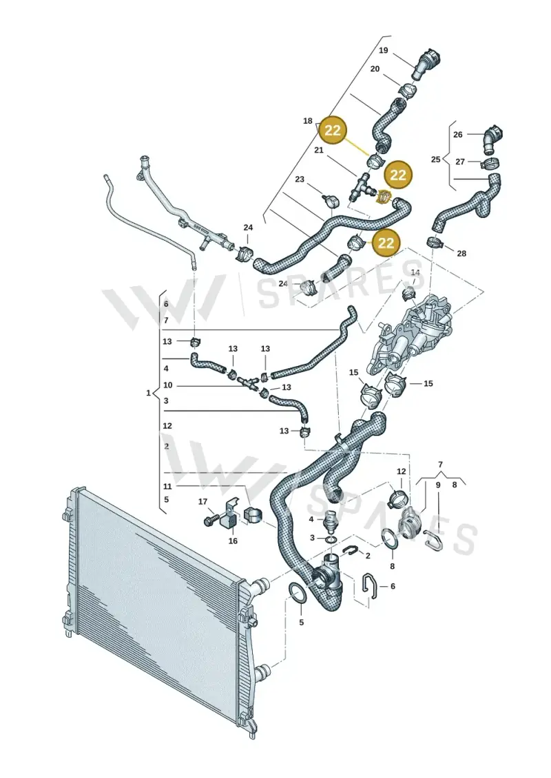 N10558701 — Volkswagen Taigo (2021-2024) diagram 2f0121200, position 22