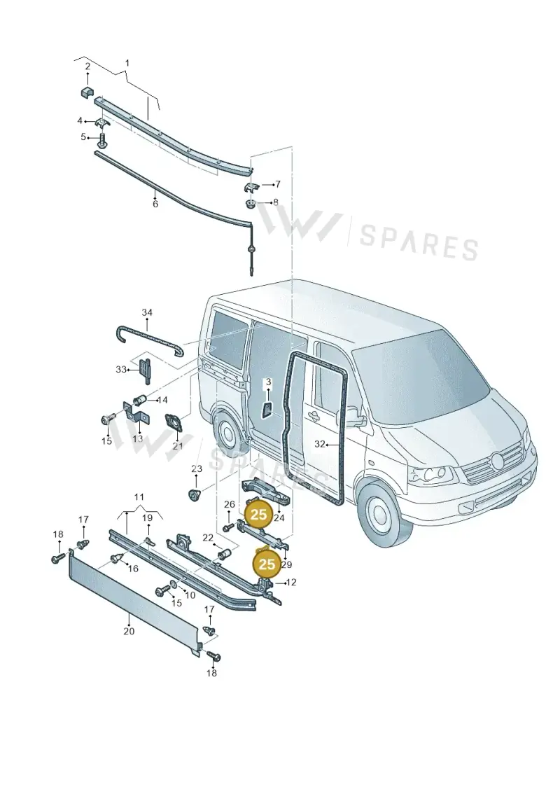 N10559901 — Volkswagen Transp. caravelle (2011-2015) diagram 410843500, position 25
