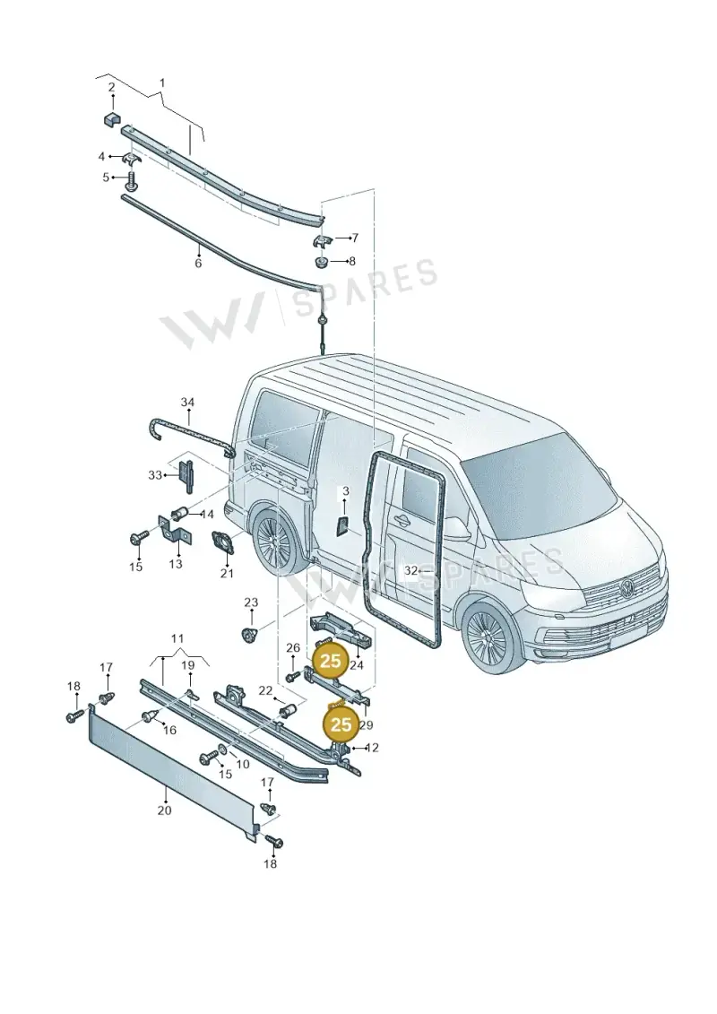 N10559901 — Volkswagen Transport. multivan (2019-2024) diagram 861843500, position 25