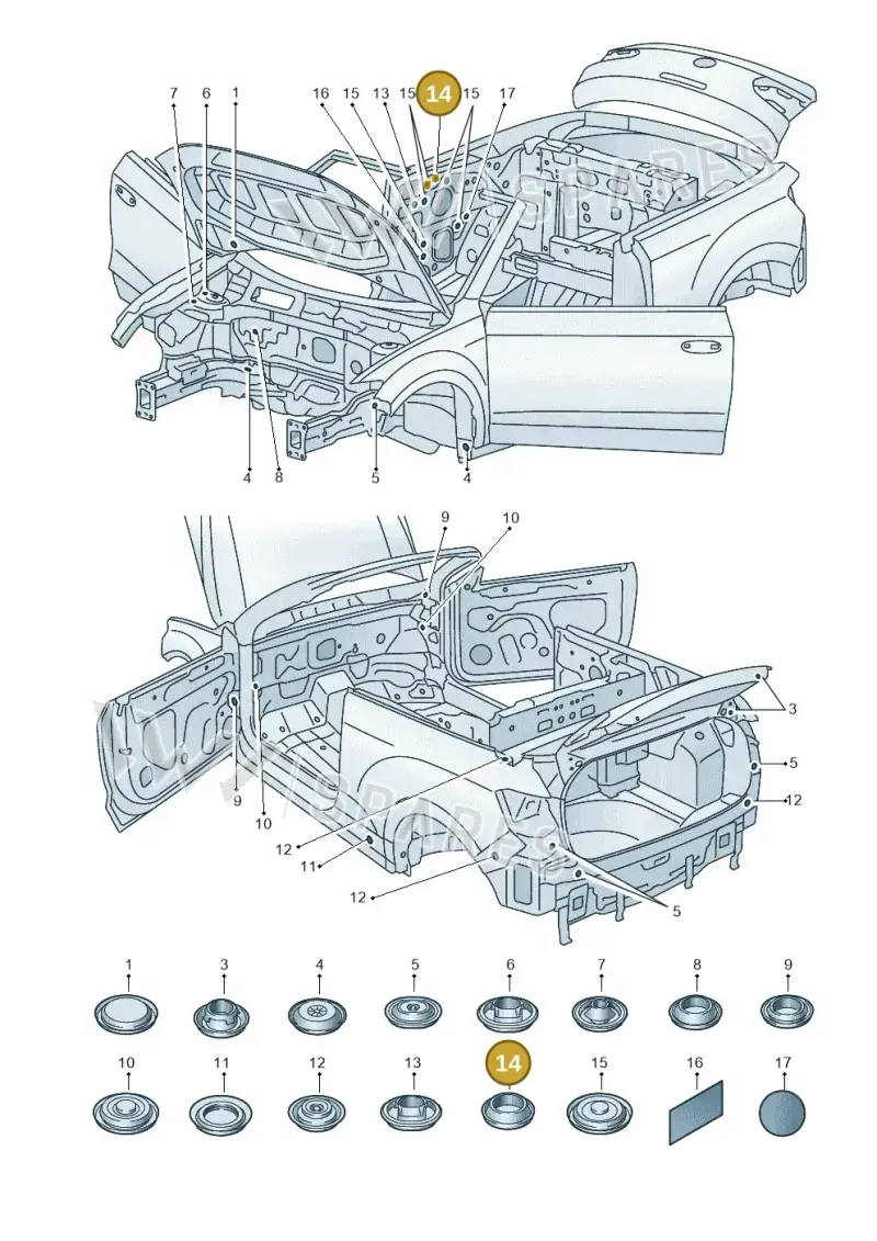 N10560801 — Volkswagen T-Roc convertible 1.5 (2019-2024) diagram 2gk803035, position 14