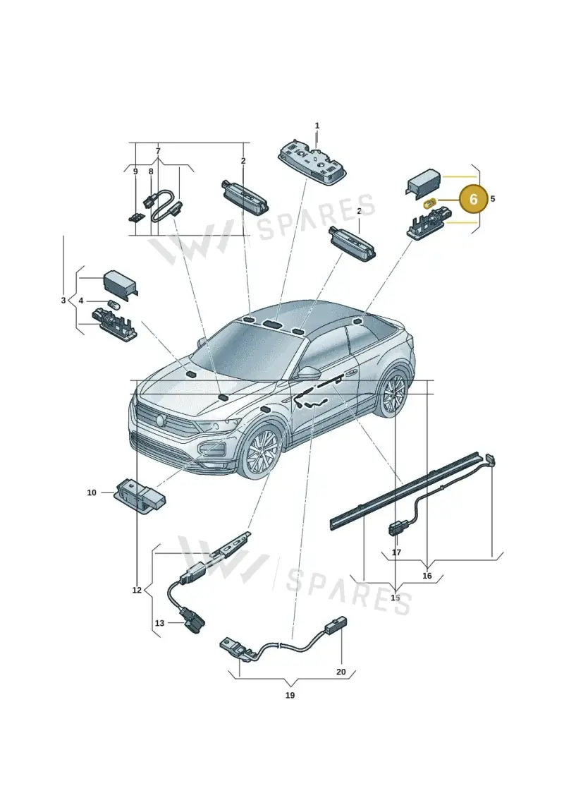 N10567401 — Volkswagen T-Roc Cabriolet (2019-2025) diagram 2gk947000, position 6