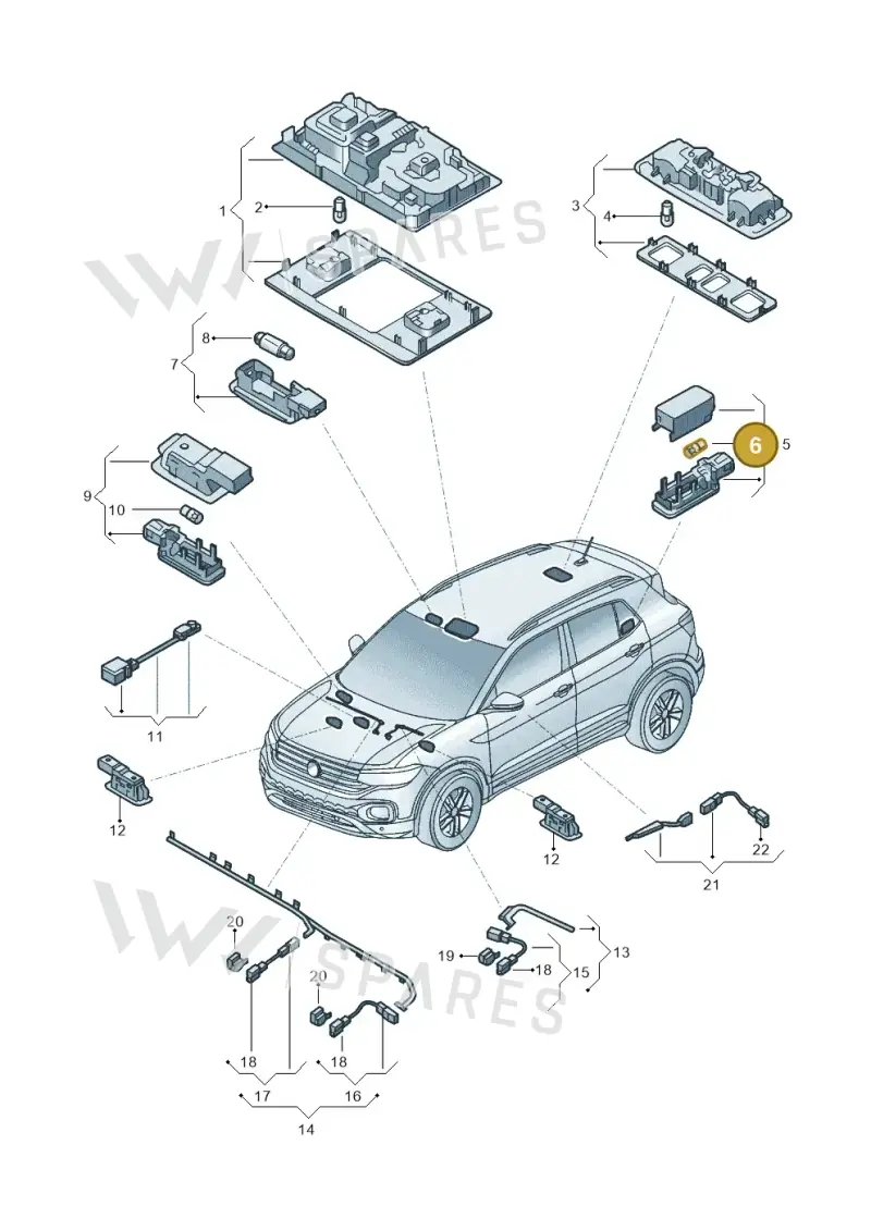 N10567401 — Volkswagen T-Cross 1,0 (2019-) diagram 581947000, position 6