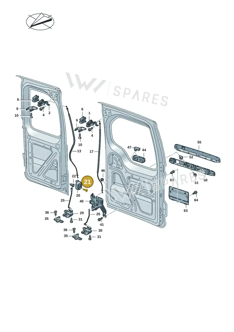 N10569401 — Volkswagen Caddy Maxi Kombi (2020-2024) diagram 2ka827300, position 21