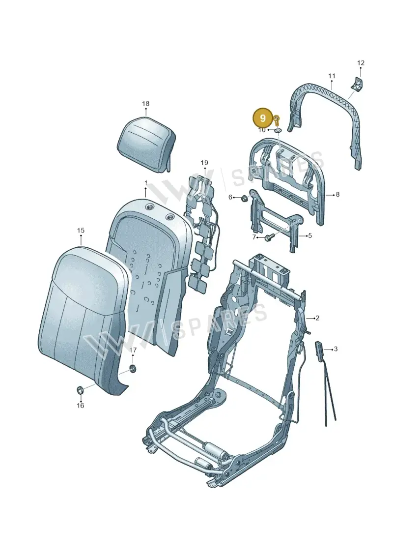 N10570801 — Audi A8 (2017-2025) diagram 838885600, position 9