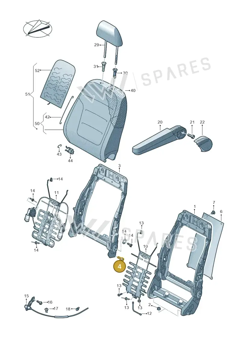 N10572405 — Volkswagen Caravelle (2019-2024) diagram 861881500, position 4
