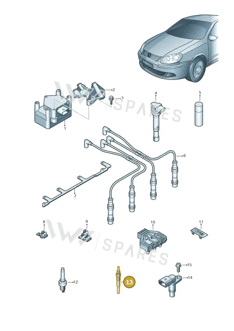 N10579805 — Volkswagen Golf/Rabbit            08> (2007-) diagram 729905000, position 13